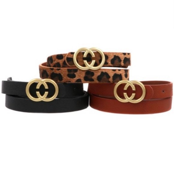 FabFLFinds Accessories - Leopard Vegan Leather Belt